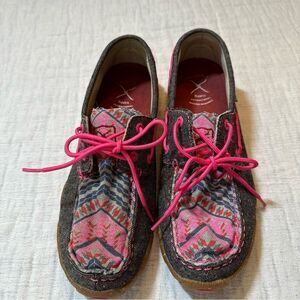 Twisted X 8.5M Woman's Boat Shoes Eco Driving Mocs Western Pink